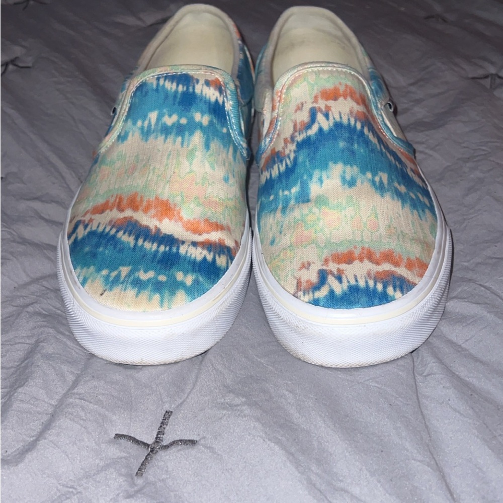 Vans Women's Tie-Dye Sneakers - Blue, Orange, Cream